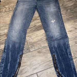 Men's True Religion Denim Jeans Finn Skinny Frayed Pants Size 28